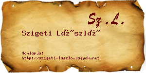 Szigeti László névjegykártya