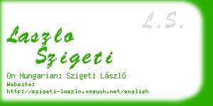 laszlo szigeti business card